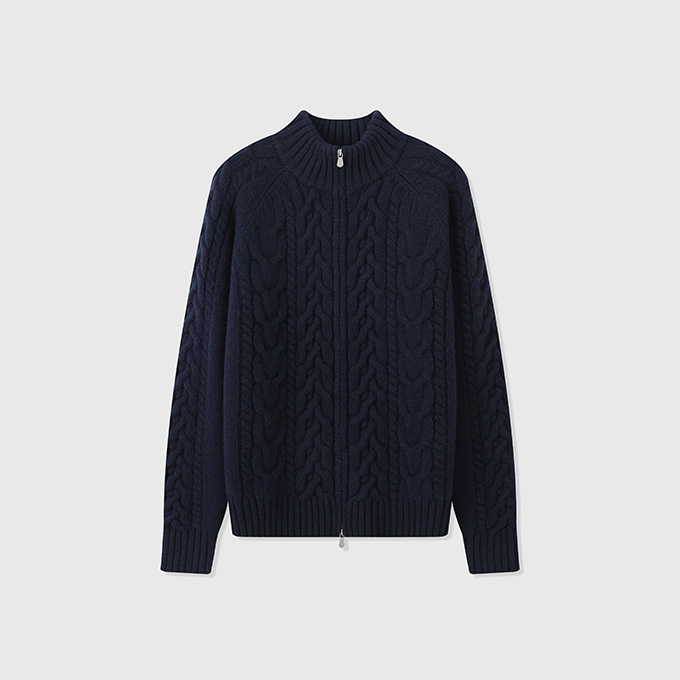 brunello cucinelli cable knit zip cardigan